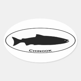 Chinook Salmon Oval Logo Ovale Sticker
