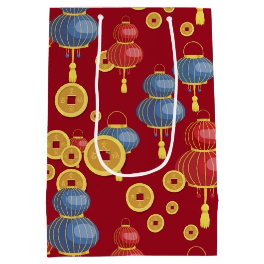 Chinses Happy Nieuwjaar Medium Cadeauzakje (Achterkant)