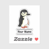 Chinstrap Penguin cartoon met aangepaste tekst Sticker (Vel)