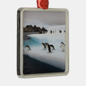 Chinstrap Penguins Metalen Ornament (Rechts)