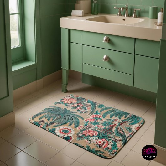  Chintz bloementropisch patroon Badmat