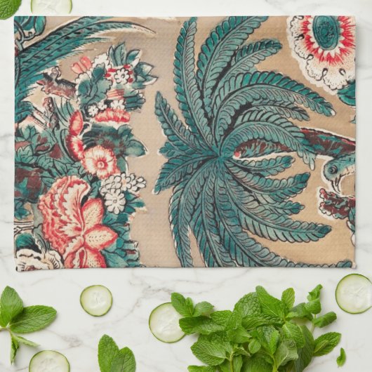  Chintz bloementropisch patroon Theedoek (Gevouwen)