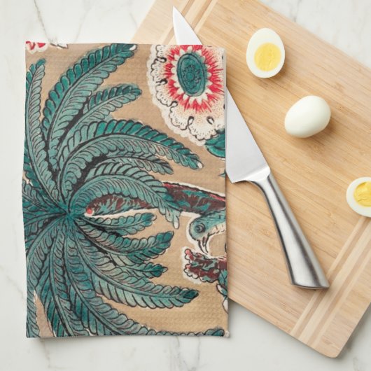  Chintz bloementropisch patroon Theedoek (Quarter Fold)