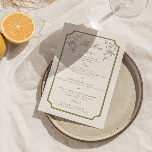 Chintz Bloemige Trouwmenu Kaart