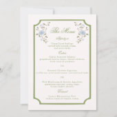 Chintz Bloemige Trouwmenu Kaart (Voorkant)