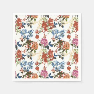  Chintz bloemmotief rood blauw roze bloem Servetten