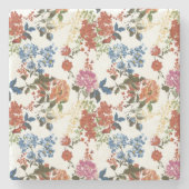  Chintz bloemmotief rood blauw roze bloem Stenen Onderzetter (Voorkant)