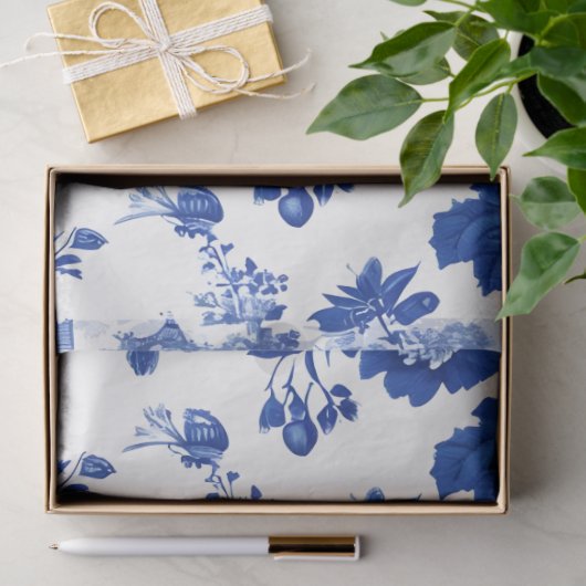 Chintz Chinoiserie Flow Blue Decoupage papier. Tissuepapier (Geschenk)