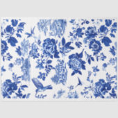 Chintz Chinoiserie Flow Blue Decoupage papier. Tissuepapier (Voorkant)