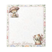 Chintz Engelse Tuin Bloem Botanische Katten Notitieblok (Voorkant)