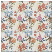  Chintz Floral Pattern Red Blue Pink Flower Stof (Close Up)