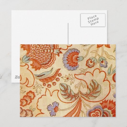 Chintz Paisley Antiek Floral Pattern Briefkaart (Voorkant / Achterkant)