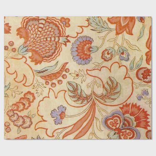 Chintz Paisley Antiek Floral Pattern Cadeaupapier (Vlak)