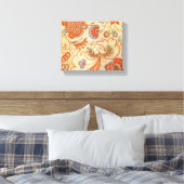 Chintz Paisley Antiek Floral Pattern Canvas Afdruk (Insitu (Slaapkamer))