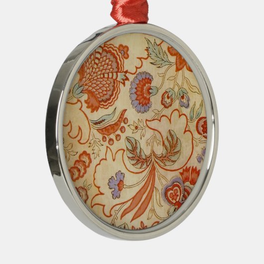 Chintz Paisley Antiek Floral Pattern Metalen Ornament (Rechts)