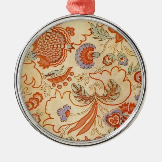 Chintz Paisley Antiek Floral Pattern Metalen Ornament (Voorkant)