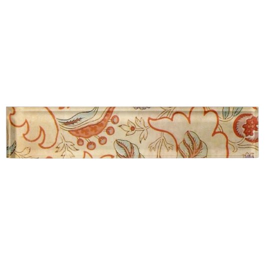 Chintz Paisley Antiek Floral Pattern Naambordje (Voorkant)