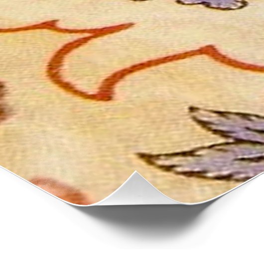 Chintz Paisley Antiek Floral Pattern Perfect Poster (Hoek)