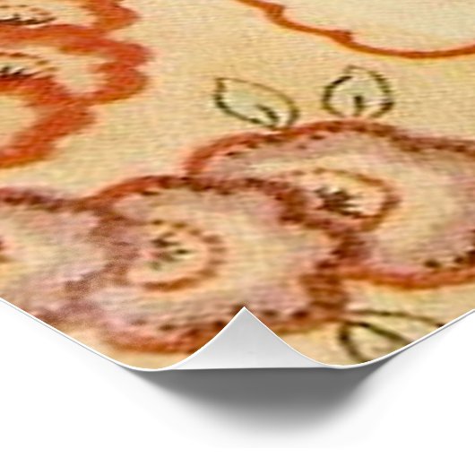 Chintz Paisley Antiek Floral Pattern Poster (Hoek)