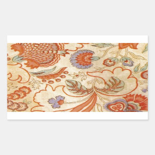 Chintz Paisley Antiek Floral Pattern Rechthoekige Sticker