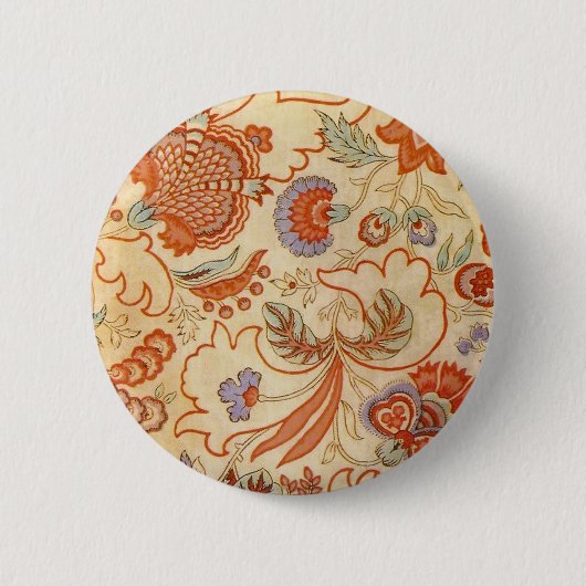 Chintz Paisley Antiek Floral Pattern Ronde Button 5,7 Cm (Voorkant)