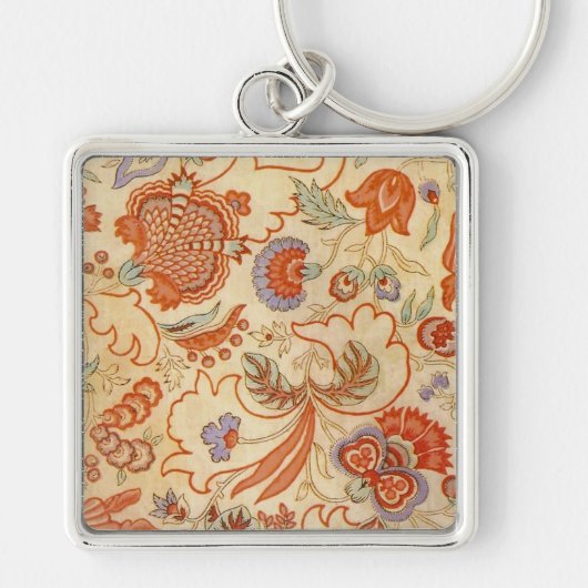 Chintz Paisley Antiek Floral Pattern Sleutelhanger (Voorkant)