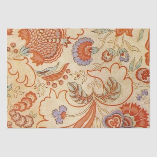 Chintz Paisley Antiek Floral Pattern Tissuepapier (Voorkant)