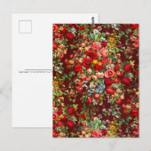 Chintz patroon rode roze gele bloemen  briefkaart (Voorkant / Achterkant)