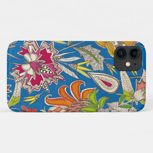 chintz pop blue Case-Mate iPhone case (Achterkant (horizontaal))