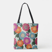 Chintz Weide Bloem Kunst Monogram Geschenk Tote Bag (Achterkant)
