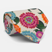 Chintz Weide Bloem Kunst Patroon Stropdas (Opgerold)