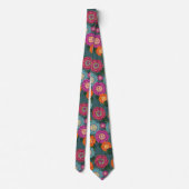 Chintz Weide Bloem Kunst Patroon Stropdas (Achterkant)