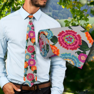Chintz Weide Bloem Kunst Patroon Stropdas