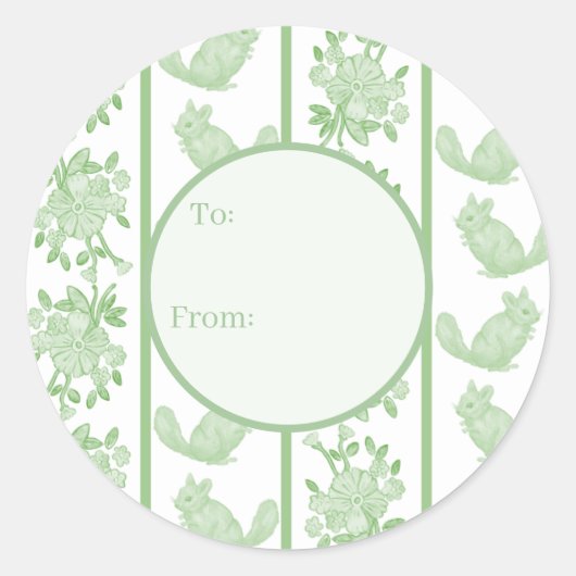 Chintzy Chinchilla Cadeau Sticker (Groen)  (Voorkant)
