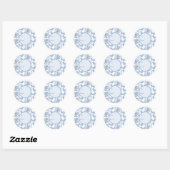 Chintzy Chinchilla Cadeausticker (Blauw) Ronde Sticker (Vel)