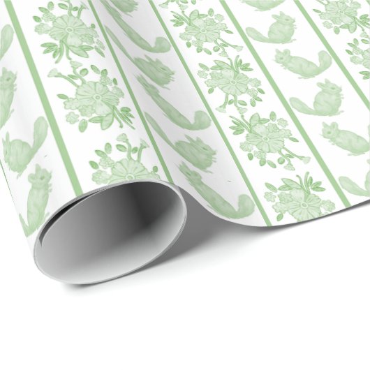 Chintzy Chinchilla Inpakpapier (Groen) (Rol Hoek)