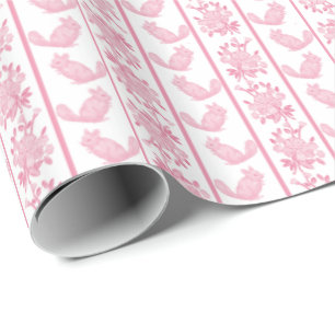Chintzy Chinchilla-inpakpapier (roze) Cadeaupapier