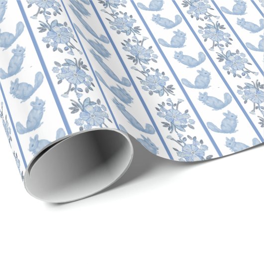 Chintzy Chinchilla Wrapping Paper (Slate Blue)  Cadeaupapier (Rol Hoek)