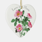 Chintzy Dark Pink Wild Roos houdt van je mama Kera Keramisch Ornament (Rechts)