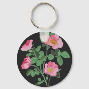 Chintzy Roze Wilde Roos Sleutelhanger