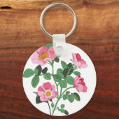 Chintzy Roze Wilde Roos Sleutelhanger (Achterkant)