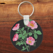 Chintzy Roze Wilde Roos Sleutelhanger (Voorkant)