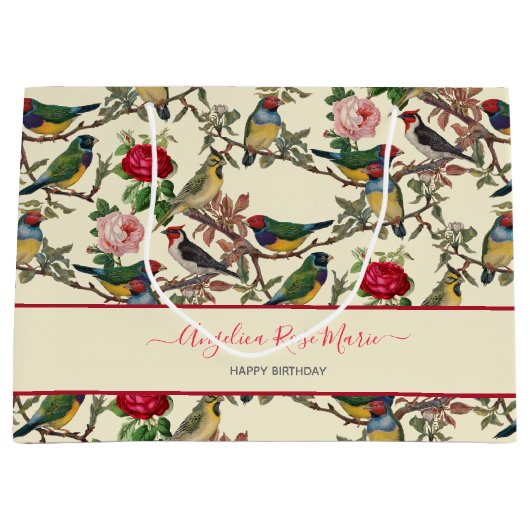  Chintzy Victoriaans Scrapbook Birds Design Groot Cadeauzakje (Voorkant)