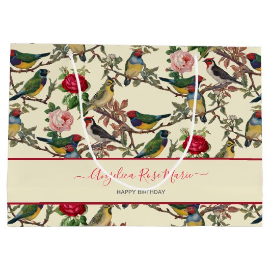  Chintzy Victoriaans Scrapbook Birds Design Groot Cadeauzakje (Achterkant)