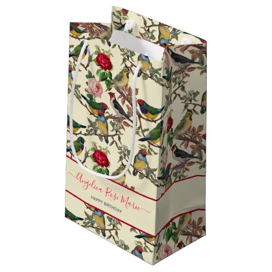  Chintzy Victoriaans Scrapbook Birds Design Klein Cadeauzakje (Achterkant Gekanteld)