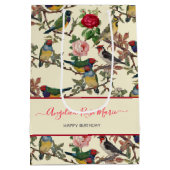  Chintzy Victoriaans Scrapbook Birds Design Medium Cadeauzakje (Achterkant)