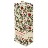  Chintzy Victoriaans Scrapbook Birds Design Wijn Cadeautas (Achterkant Gekanteld)
