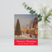 Chintzy Village kerstboom Sasons Greetings Briefkaart (Staand voorkant)