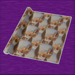 Chintzy Village KerstTree Snow Wereldbol Patroon Cadeaupapier