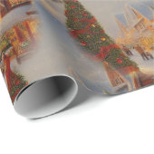 Chintzy Village KerstTree Snow Wereldbol Patroon Cadeaupapier (Rol Hoek)